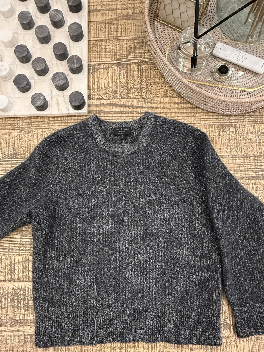 rag & bone Charcoal Marled Cashmere Crewneck Sweater